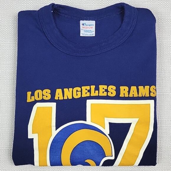 Champion Vintage 1980s Los Angeles Rams Single Stitch Blue Shirt S - Picture 2 of 13